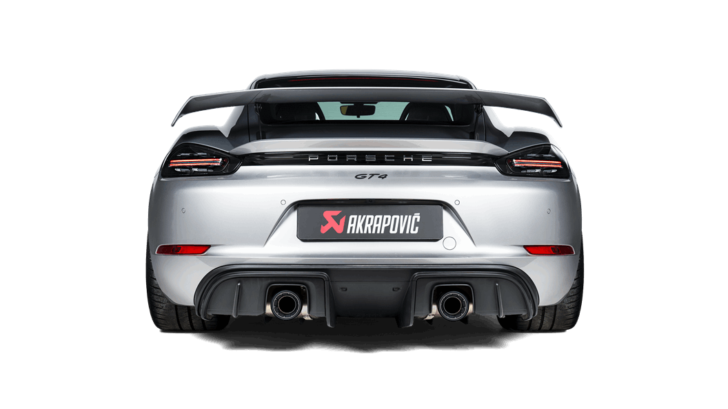 Porsche 718 Cayman Gts 4 0 Boxster Gts 4 0 Opf Gpf Tail Pipe Set Titanium Black Echappement Akrapovic Pour Voiture